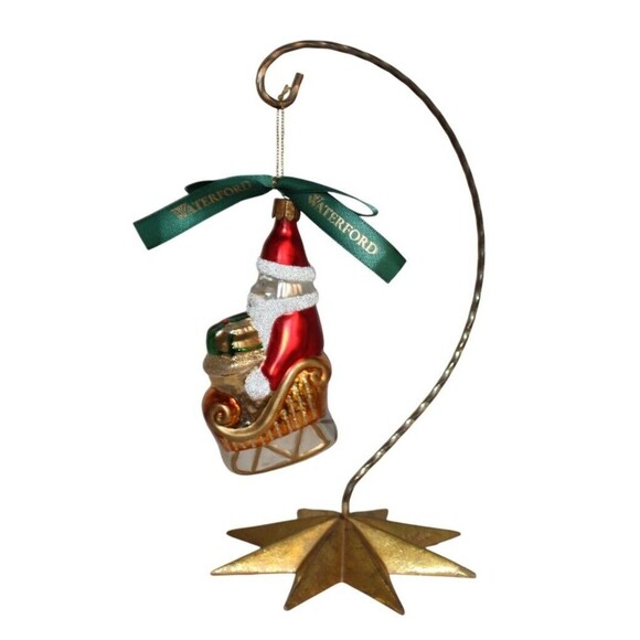 1997 Waterford Ornament Holiday Heirlooms Opulence Coll Santa's Journey In Box - Picture 5 of 8